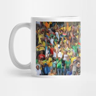 South African football fans oil paint effect,. Mug